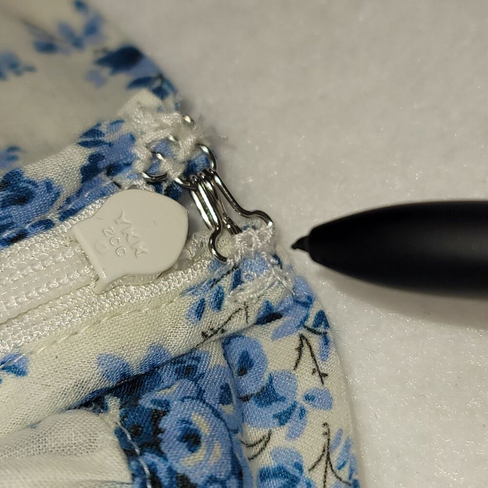 DÔEN Marcie Skirt Citron Rosier Floral Blue White Organic Cotton Maxi XS NWT* - Picture 6 of 11